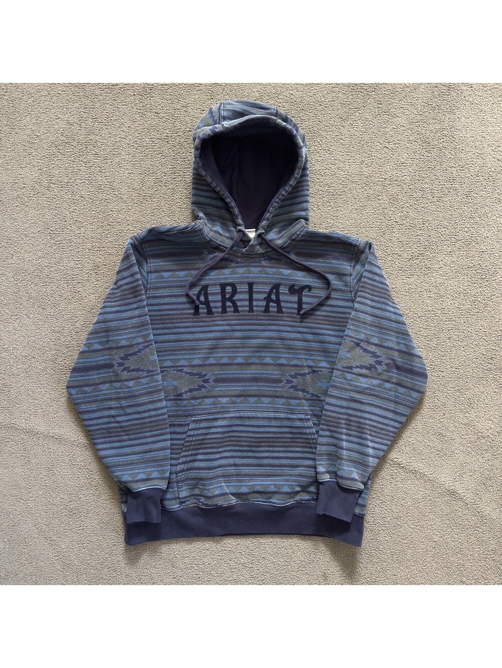 Ariat REAL Hoodie Dark River Aztec 3D Velvet Logo NWOT Womens Medium Pullover